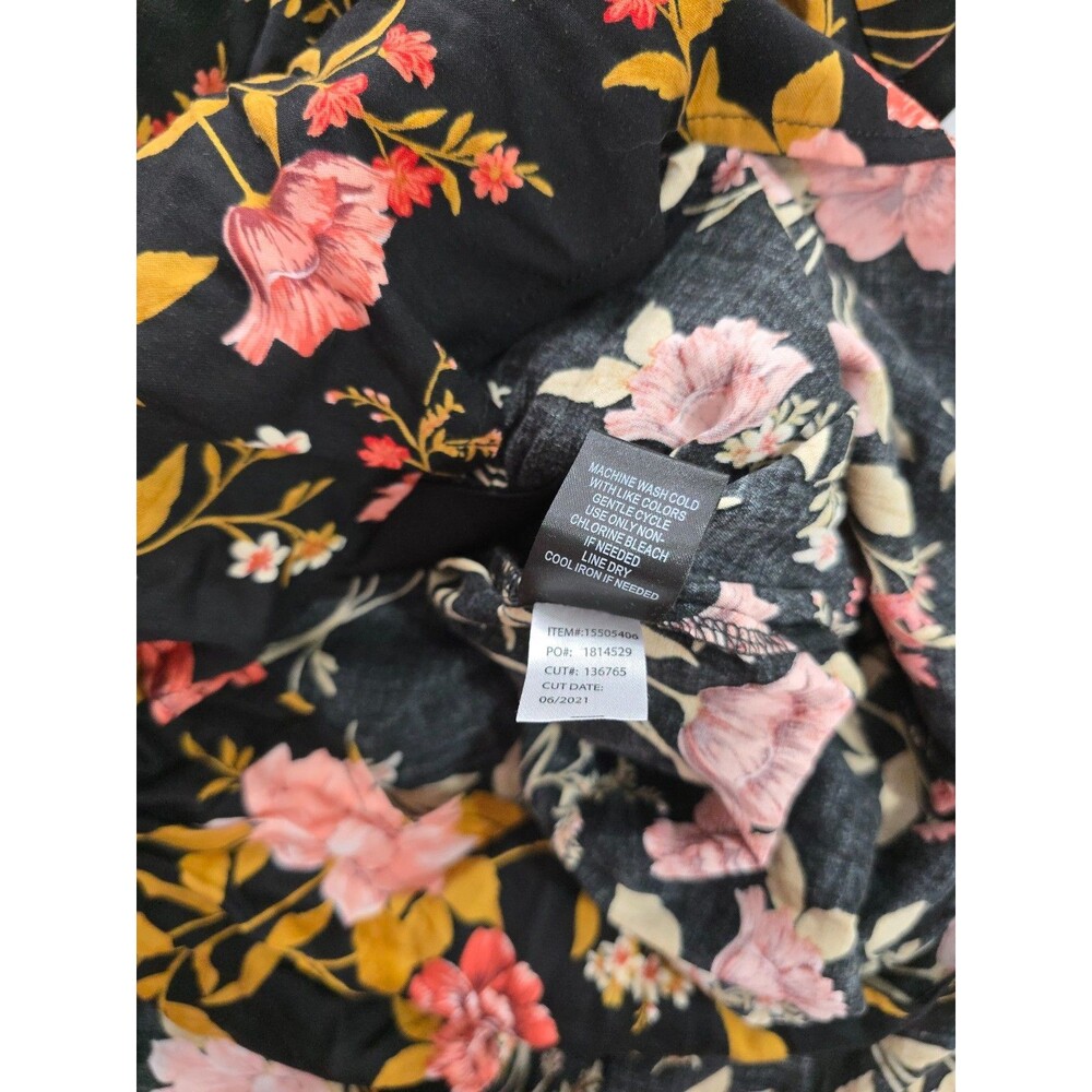 Torrid Walk Through Dress Romper Women Plus Size 20 Black Peach Floral V Neck BK - Picture 12 of 12